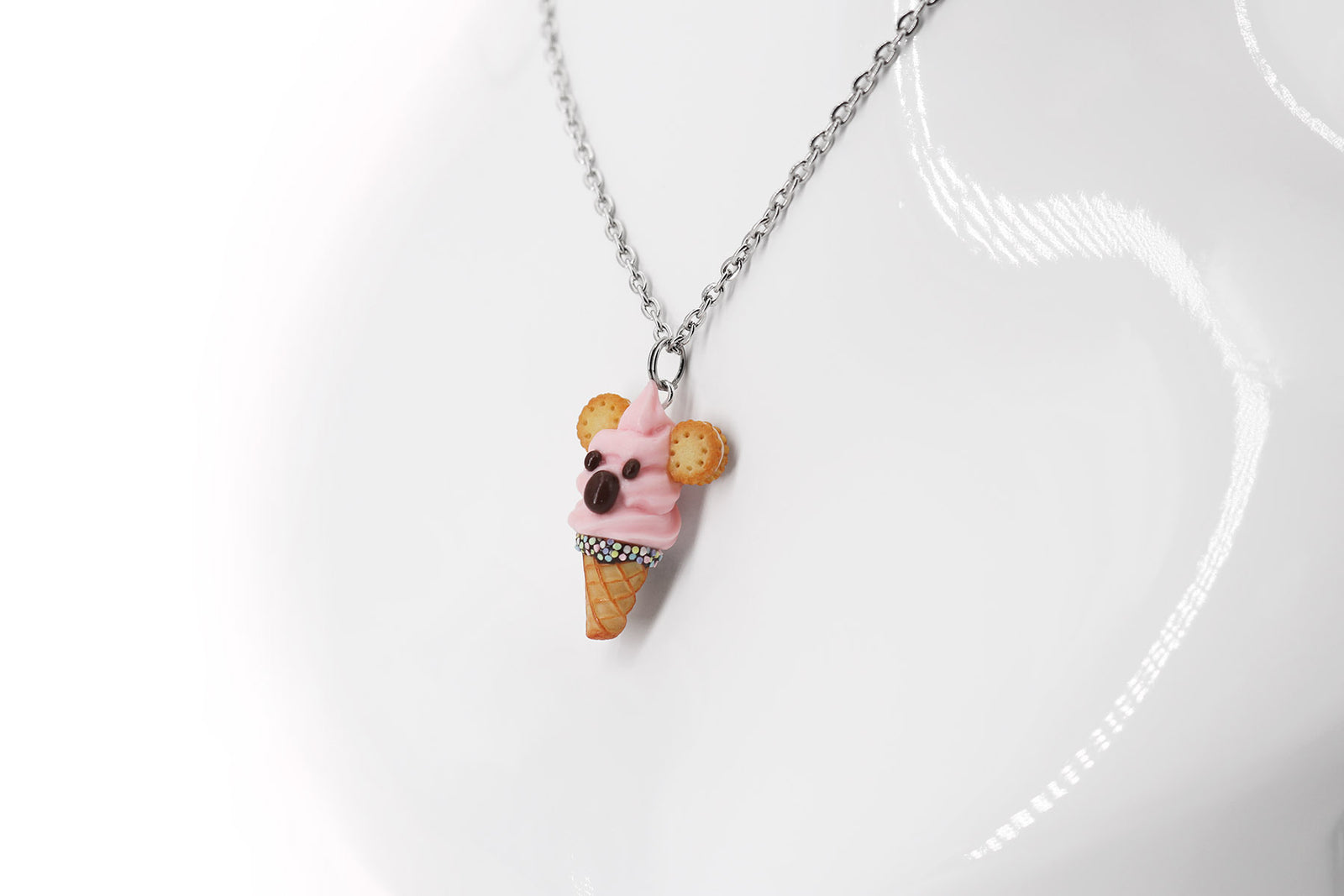 Handmade Pink Koala Ice Cream Necklace PolinaCreations