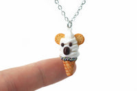 Handmade White Koala Ice Cream Necklace