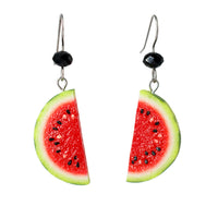Handmade Watermelon Half Slice Earrings