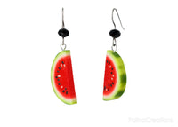 Handmade Watermelon Half Slice Earrings