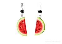 Handmade Watermelon Half Slice Earrings