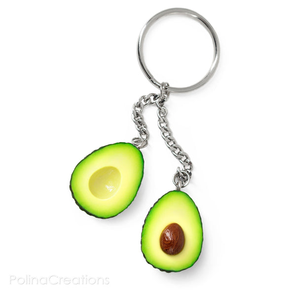 Handmade Single Ring Avocado Keychain, Valentine's day gift