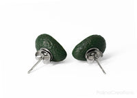 Handmade Avocado Heart Stud Earrings, Valentine's day gift