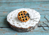 Polinacreations Handmade Jewelry blueberry Pie Pendant blueberry Pie Necklace,Miniature Food Jewelry blueberry Jewelry blue Necklace blue charm blue jewelry blue necklace Fake food jewelry mini food charm pie charm circle necklace orange circle charm pastry jewelry pastry charm gift for her gift for woman bottle cap jewelry berry necklace berry charm fruit jewelry fruit necklace