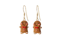 PolinaCreations Handmade Christmas Brown Gingerbread Man Cookie Earrings, Christmas Earrings Holiday Jeweley Fake Food Jewelry Smile Jewelry Fake Food Jewelry polymer clay food jewelry polina creations miniature food jewelry bow tie earrings brown earrings hypoallergenic jewelry gold earrings small cute earrings 