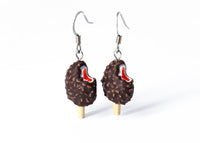 Handmade Chocolate & Nut Covered Vanilla Ice Cream Bar Earrings