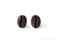 Handmade Coffee Bean Stud Earrings