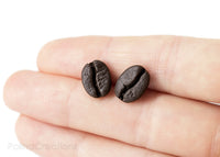 Handmade Coffee Bean Stud Earrings