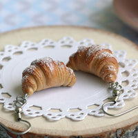 Handmade Croissant Earrings Sprinkled With Sugar
