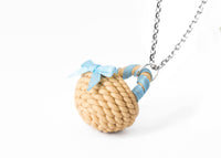 polinacreations Handmade Easter Egg Basket Pendant. holiday jewellery Easter Eggs jewelry Easter Jewelry polymer clay fake food jewelry Easter gift silver necklace blue necklace gift for her women rainbow jewelry ribbon jewelry 