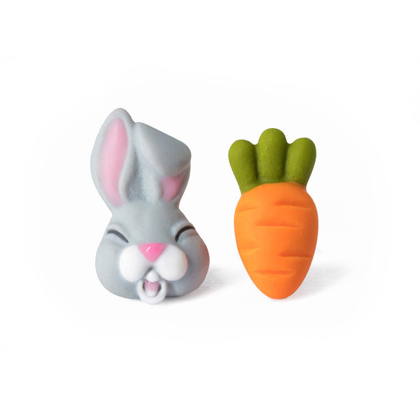 Handmade Bunny & Carrot Stud Earrings, Easter Gift