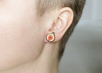 Handmade Fig Stud Earrings