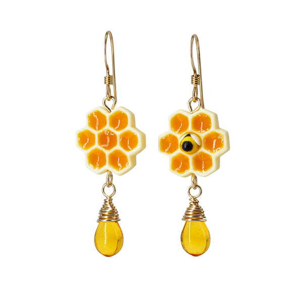 Handmade Honeycomb Earrings