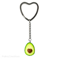 Handmade Avocado Heart Keychain, Valentine's day gift