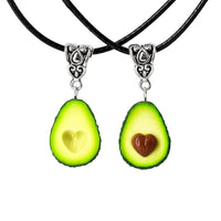 Handmade Best Friend Forever Avocado Heart Necklaces, Valentine's day gift