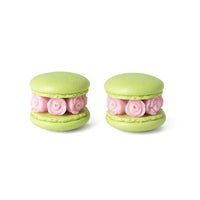 Handmade Lime Green Floral Macaron Stud Earrings
