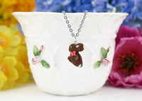 Polinacreations Handmade jewelry Easter Chocolate Bunny Pendant Bunny Necklace Easter Jewelry Chocolate Easter bunny pendant chocolate rabbit silver necklace Easter gift polymer clay fake food jewelry miniature food necklace trend jewelry