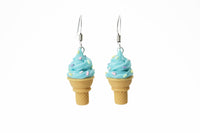 polinacreations Handmade Jewelry blue Ice Cream Sugar Cone Earrings Topped with Sprinkles. Ice cream Earrings, blue Earrings Fake Food Jewelry Kawaii miniature food jewelry mini food earrings green jewelry green earrings gift for her gift for woman girl rainbow jewelry sprinkle earrings polina creations jewellery blueberry ice cream bright jewelry summer jewelry summer earrings