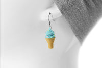 polinacreations Handmade Jewelry blue Ice Cream Sugar Cone Earrings Topped with Sprinkles. Ice cream Earrings, blue Earrings Fake Food Jewelry Kawaii miniature food jewelry mini food earrings green jewelry green earrings gift for her gift for woman girl rainbow jewelry sprinkle earrings polina creations jewellery blueberry ice cream bright jewelry summer jewelry summer earrings