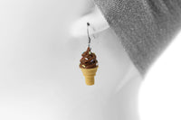 polinacreations Handmade Jewelry chocolate Ice Cream Sugar Cone Earrings Topped with Sprinkles. Ice cream Earrings, brown Earrings brown jewelry Fake Food Jewelry Kawaii miniature food jewelry mini food earrings chocolate jewelry chocolate earrings gift for her gift for woman girl rainbow jewelry sprinkle earrings polina creations jewellery brown ice cream bright jewelry summer jewelry summer earrings