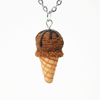 Polinacreations Handmade Chocolate Ice Cream Waffle Cone necklaces. Ice Cream Jewelry Ice Cream necklace Food earrings Cute earring Fun jewelry summer jewelry chocolate jewelry brown necklace brown jewelry pendant gift for her gift for woman fake food jewelry miniature food jewelry polymer clay jewelry ice cream charm waffle necklace waffle charm