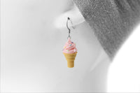 polinacreations Handmade Jewelry Pink Ice Cream Sugar Cone Earrings Topped with Sprinkles. Ice cream Earrings, pink Earrings Fake Food Jewelry Kawaii miniature food jewelry mini food earrings green jewelry green earrings gift for her gift for woman girl rainbow jewelry sprinkle earrings polina creations jewellery strawberry ice cream earrings