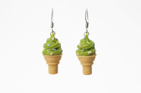 polinacreations Handmade Jewelry Pistachio Ice Cream Sugar Cone Earrings Topped with Sprinkles. Ice cream Earrings, Lime Green Earrings Fake Food Jewelry Kawaii miniature food jewelry mini food earrings green jewelry green earrings gift for her gift for woman girl rainbow jewelry sprinkle earrings polina creations jewellery