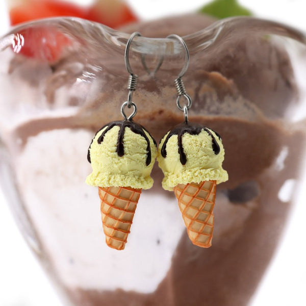 polinacreations Handmade jewelry vanilla Ice Cream Waffle Cone Earrings, Ice Cream Earrings vanilla Earrings yellow Earrings yellow Jewelry Fake Food Earrings miniature food jewelry mini food earrings food charm waffle jewelry chocolate earrings gift for her polymer clay jewelry ice cream charm summer jewelry