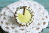 Polinacreations Handmade Jewelry key lime Pie Pendant key lime Pie Necklace,Miniature Food Jewelry lime Jewelry lime Necklace yellow charm yellow jewelry yellow necklace Fake food jewelry mini food charm pie charm circle necklace green circle charm pastry jewelry pastry charm gift for her gift for woman bottle cap jewelry berry necklace berry charm fruit jewelry fruit necklace