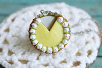 Polinacreations Handmade Jewelry key lime Pie Pendant key lime Pie Necklace,Miniature Food Jewelry lime Jewelry lime Necklace yellow charm yellow jewelry yellow necklace Fake food jewelry mini food charm pie charm circle necklace green circle charm pastry jewelry pastry charm gift for her gift for woman bottle cap jewelry berry necklace berry charm fruit jewelry fruit necklace