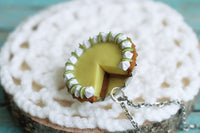 Polinacreations Handmade Jewelry key lime Pie Pendant key lime Pie Necklace,Miniature Food Jewelry lime Jewelry lime Necklace yellow charm yellow jewelry yellow necklace Fake food jewelry mini food charm pie charm circle necklace green circle charm pastry jewelry pastry charm gift for her gift for woman bottle cap jewelry berry necklace berry charm fruit jewelry fruit necklace