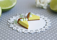 PolinaCreations Handmade Jewelry Key Lime Pie Earrings, Fake Food Jewelry Lime Green Earrings Miniature Food Yellow Jewelry Cute Earrings Pie Earrings Mini food jewelry polymer clay jewelry pie slice jewelry dangle earrings gift for her woman girl polymer clay jewelry cheesecake jewelry cheesecake earrings lime fruit jewelry Polina creations Unique jewelry bright jewelry summer jewelry