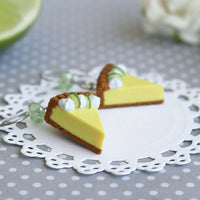 PolinaCreations Handmade Jewelry Key Lime Pie Earrings, Fake Food Jewelry Lime Green Earrings Miniature Food Yellow Jewelry Cute Earrings Pie Earrings Mini food jewelry polymer clay jewelry pie slice jewelry dangle earrings gift for her woman girl polymer clay jewelry cheesecake jewelry cheesecake earrings lime fruit jewelry Polina creations Unique jewelry bright jewelry summer jewelry