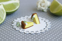 PolinaCreations Handmade Jewelry Key Lime Pie Earrings, Fake Food Jewelry Lime Green Earrings Miniature Food Yellow Jewelry Cute Earrings Pie Earrings Mini food jewelry polymer clay jewelry pie slice jewelry dangle earrings gift for her woman girl polymer clay jewelry cheesecake jewelry cheesecake earrings lime fruit jewelry Polina creations Unique jewelry bright jewelry summer jewelry