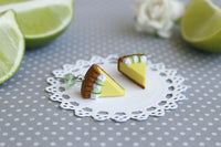 PolinaCreations Handmade Jewelry Key Lime Pie Earrings, Fake Food Jewelry Lime Green Earrings Miniature Food Yellow Jewelry Cute Earrings Pie Earrings Mini food jewelry polymer clay jewelry pie slice jewelry dangle earrings gift for her woman girl polymer clay jewelry cheesecake jewelry cheesecake earrings lime fruit jewelry Polina creations Unique jewelry bright jewelry summer jewelry