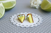 PolinaCreations Handmade Jewelry Key Lime Pie Earrings, Fake Food Jewelry Lime Green Earrings Miniature Food Yellow Jewelry Cute Earrings Pie Earrings Mini food jewelry polymer clay jewelry pie slice jewelry dangle earrings gift for her woman girl polymer clay jewelry cheesecake jewelry cheesecake earrings lime fruit jewelry Polina creations Unique jewelry bright jewelry summer jewelry