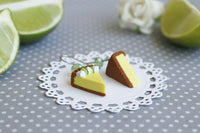 PolinaCreations Handmade Jewelry Key Lime Pie Earrings, Fake Food Jewelry Lime Green Earrings Miniature Food Yellow Jewelry Cute Earrings Pie Earrings Mini food jewelry polymer clay jewelry pie slice jewelry dangle earrings gift for her woman girl polymer clay jewelry cheesecake jewelry cheesecake earrings lime fruit jewelry Polina creations Unique jewelry bright jewelry summer jewelry