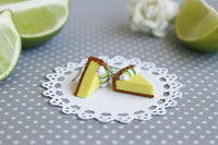 PolinaCreations Handmade Jewelry Key Lime Pie Earrings, Fake Food Jewelry Lime Green Earrings Miniature Food Yellow Jewelry Cute Earrings Pie Earrings Mini food jewelry polymer clay jewelry pie slice jewelry dangle earrings gift for her woman girl polymer clay jewelry cheesecake jewelry cheesecake earrings lime fruit jewelry Polina creations Unique jewelry bright jewelry summer jewelry