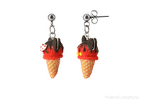 Handmade Mouse Ice Cream Stud Dangle Earrings