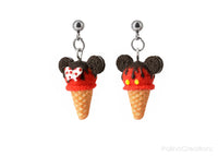 Handmade Mouse Ice Cream Stud Dangle Earrings