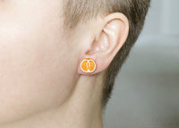Handmade Orange Fruit Stud Earrings