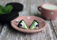 polinacreations Handmade Jewelry Mint Chocolate Chip Ice Cream Pie Earrings, Mint Green Earrings Miniature Food Jewelry Fake Food Jewelry Cute Earrings green jewelry gift for her gift for woman oreo jewelry mini food jewelry oreo earrings cookie jewelry cookie earrings cheesecake jewelry cheesecake earrings cute earrings dessert jewelry kawaii jewellery polina creations