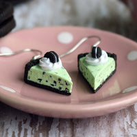 polinacreations Handmade Jewelry Mint Chocolate Chip Ice Cream Pie Earrings, Mint Green Earrings Miniature Food Jewelry Fake Food Jewelry Cute Earrings green jewelry gift for her gift for woman oreo jewelry mini food jewelry oreo earrings cookie jewelry cookie earrings cheesecake jewelry cheesecake earrings cute earrings dessert jewelry kawaii jewellery polina creations