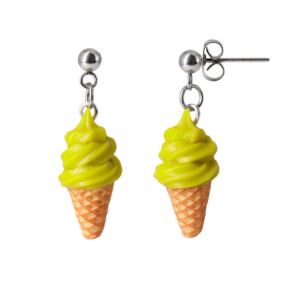 Handmade Soft Pistachio Ice Cream Stud Dangle Earrings