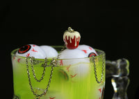 PolinaCreations Glow in the Dark Poison Red Apple Necklace, Halloween Necklace Spooky Jewelry Scary Skull Necklace Fake Food Jewelry Red Necklace Pendant fake food jewelry polymer clay jewelry red charm apple charm apple necklace glow jewelry gift for her gift for woman girls holiday jewelry halloween charm polina creations Disney jewelry snow white jewelry snow white necklace disney pendant disney charm fruit charm fruit necklace fruit pendant 