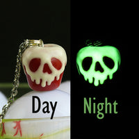 PolinaCreations Glow in the Dark Poison Red Apple Necklace, Halloween Necklace Spooky Jewelry Scary Skull Necklace Fake Food Jewelry Red Necklace Pendant fake food jewelry polymer clay jewelry red charm apple charm apple necklace glow jewelry gift for her gift for woman girls holiday jewelry halloween charm polina creations Disney jewelry snow white jewelry snow white necklace disney pendant disney charm fruit charm fruit necklace fruit pendant disney princess jewelry
