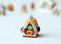 Handmade Gingerbread House Necklace, Christmas Gift