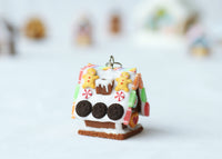 Handmade Gingerbread House Necklace, Christmas Gift