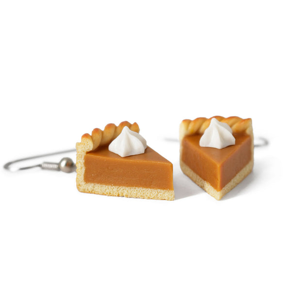 Handmade Pumpkin Pie Earrings, Thanksgiving Gift