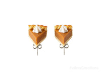 Handmade Pumpkin Pie Stud Earrings, Thanksgiving Gift